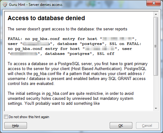 Postgres error 1