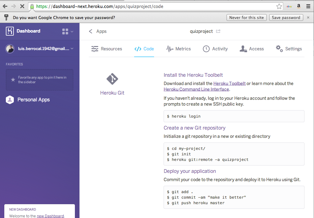 Login to Heroku 3