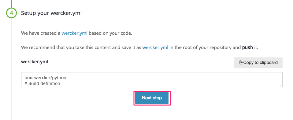 Create Site on Wercker 6